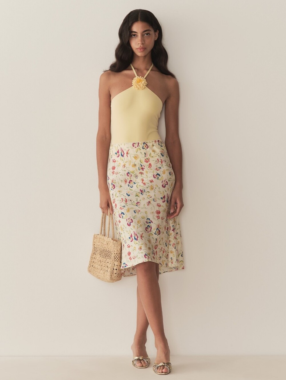 NWOT Doen Elowette Skirt Windswept Blooms Silk Blend